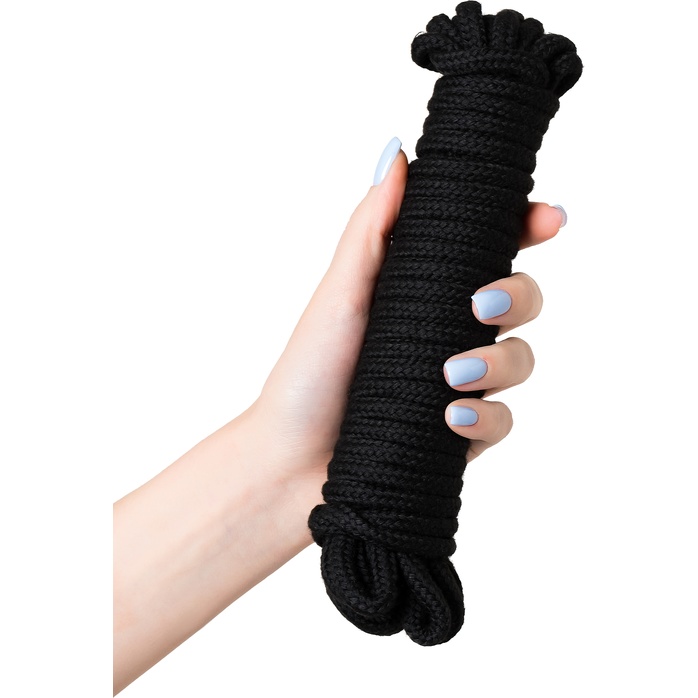 Черная текстильная веревка для бондажа - 1 м. Фотография 2.