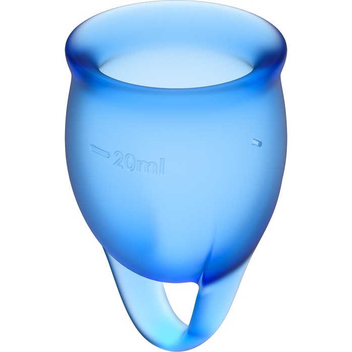 Набор синих менструальных чаш Feel confident Menstrual Cup. Фотография 3.