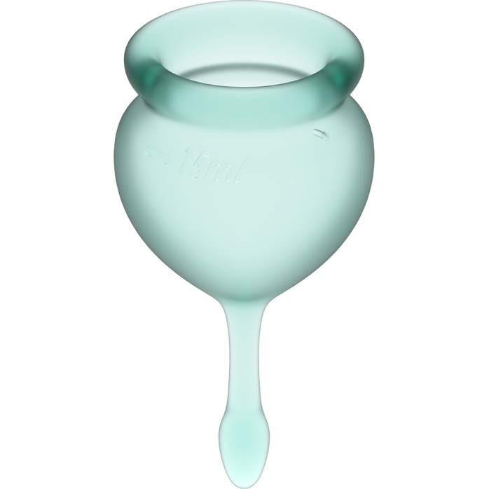 Набор темно-зеленых менструальных чаш Feel good Menstrual Cup. Фотография 2.
