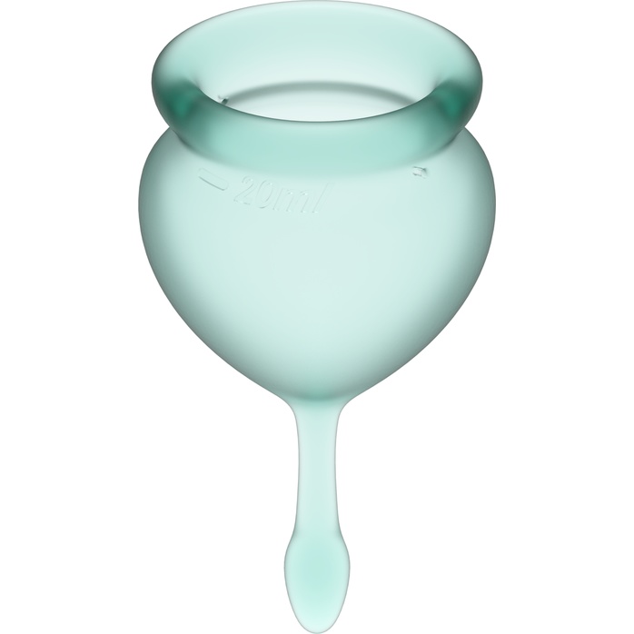 Набор темно-зеленых менструальных чаш Feel good Menstrual Cup. Фотография 3.