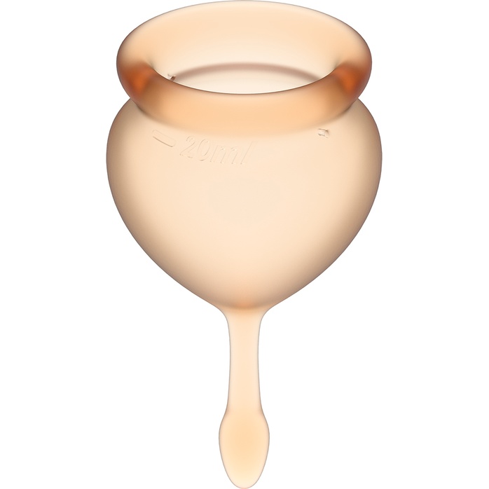 Набор оранжевых менструальных чаш Feel good Menstrual Cup. Фотография 3.