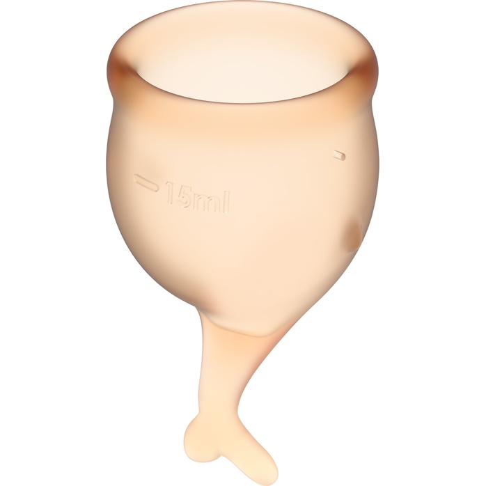 Набор оранжевых менструальных чаш Feel secure Menstrual Cup. Фотография 2.