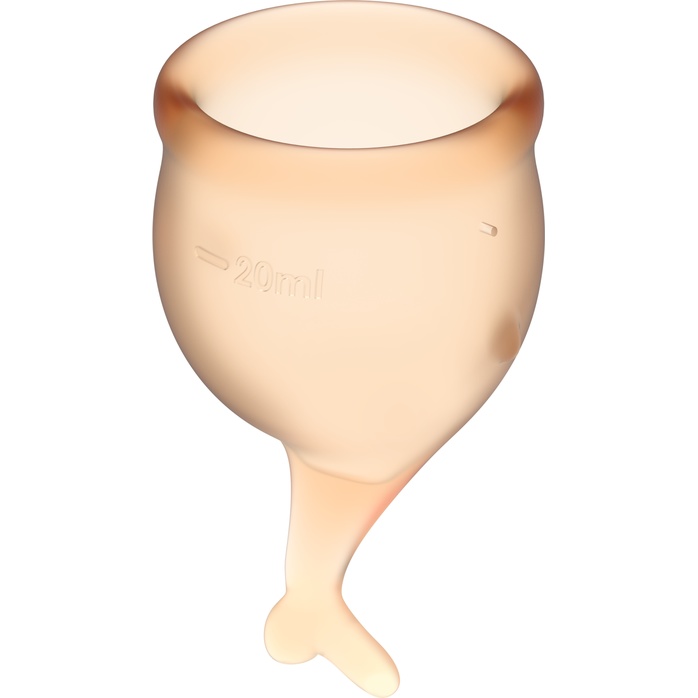 Набор оранжевых менструальных чаш Feel secure Menstrual Cup. Фотография 3.