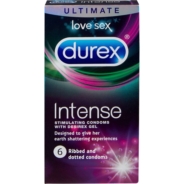 Рельефные презервативы со стимулирующей смазкой Durex Intense Orgasmic - 12 шт