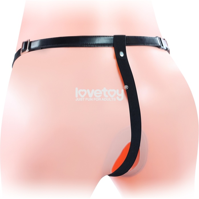 Телесный универсальный полый страпон Unisex Hollow Strap On - 17 см. Фотография 5.