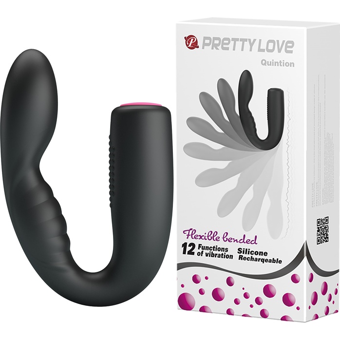 Черный гнущийся вибромассажер Quintion - 14 см - Pretty Love