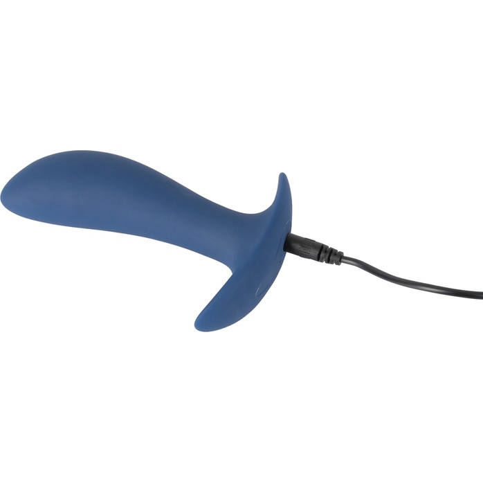 Синяя анальная втулка с вибрацией Vibrating Butt Plug - 12 см - You2Toys. Фотография 6.