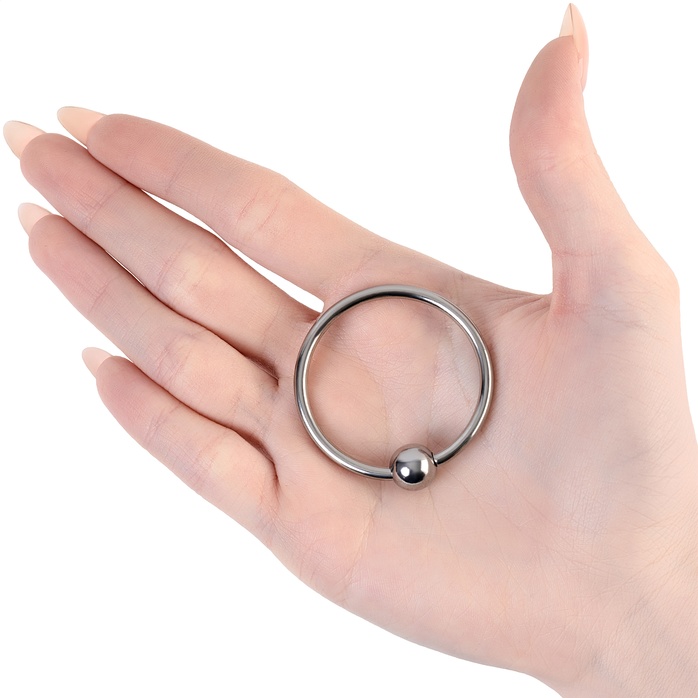 Серебристое кольцо на пенис с шариком - Metal. Фотография 2.