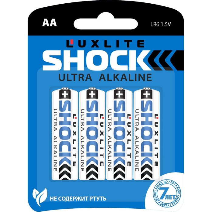 Батарейки Luxlite Shock (BLUE) типа АА - 4 шт - Shock