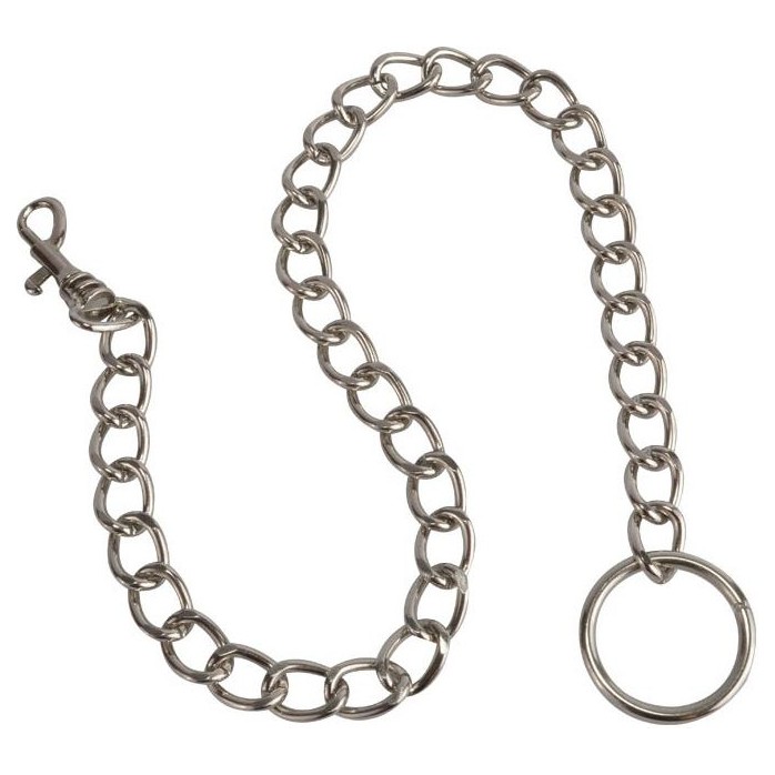 Металлический поводок-цепь с кольцом - 37 см - BDSM accessories