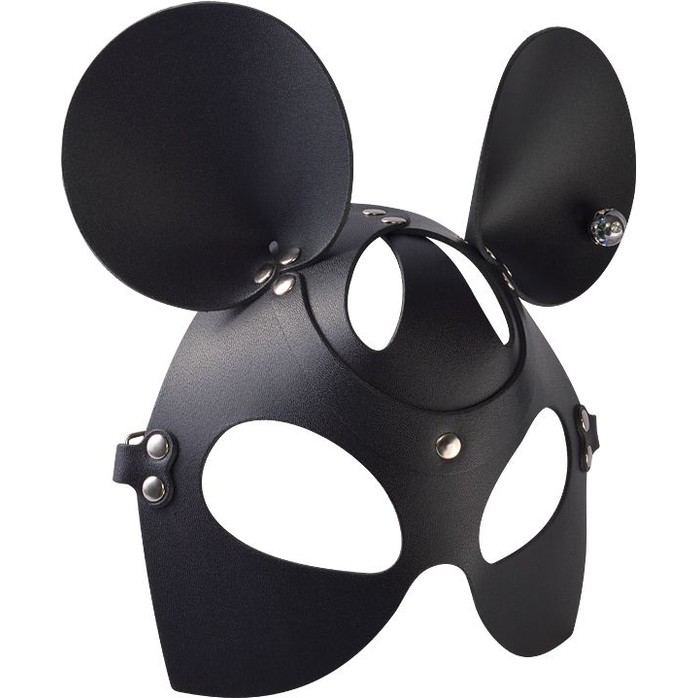 Черная кожаная маска Мышка - BDSM accessories