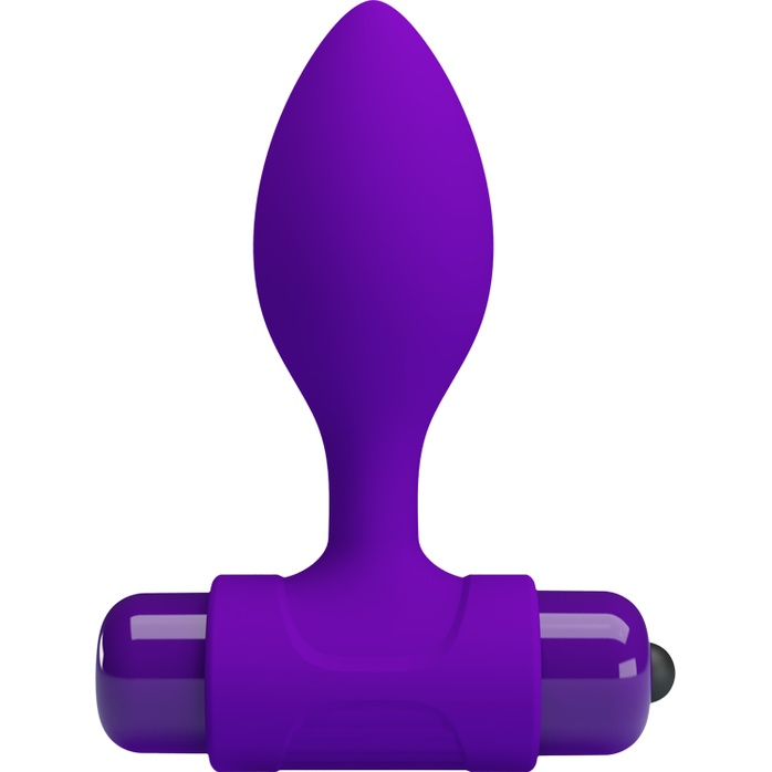 Фиолетовая анальная пробка с мощной вибрацией Vibra - 8,6 см - Pretty Love. Фотография 2.