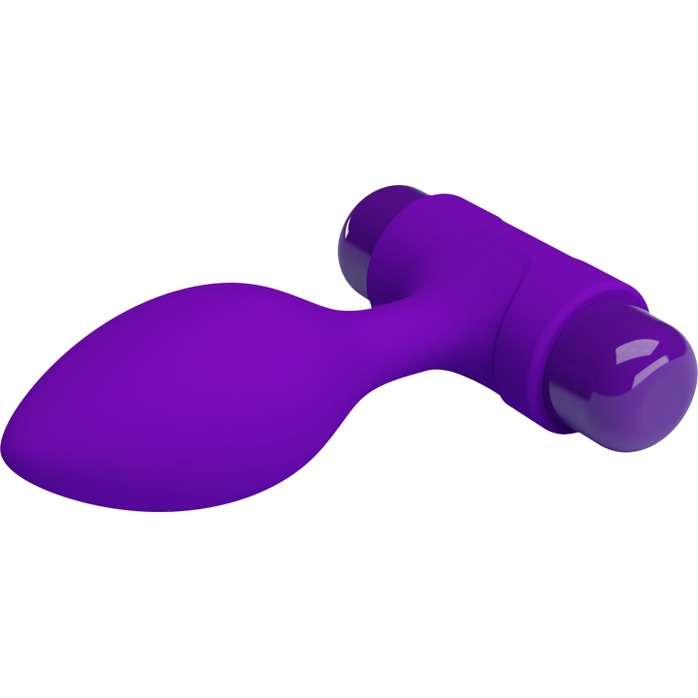 Фиолетовая анальная пробка с мощной вибрацией Vibra - 8,6 см - Pretty Love. Фотография 3.