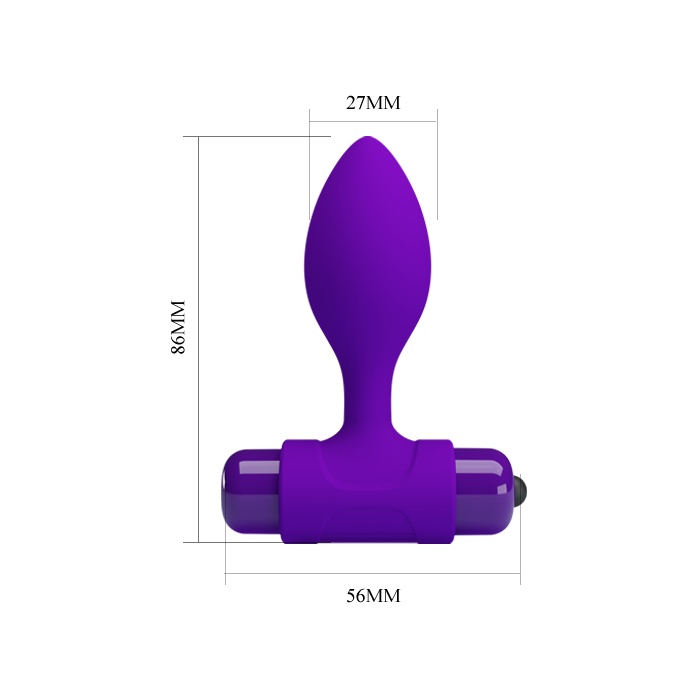 Фиолетовая анальная пробка с мощной вибрацией Vibra - 8,6 см - Pretty Love. Фотография 4.