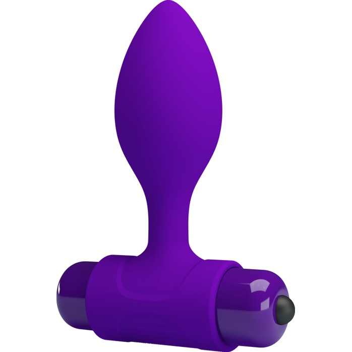 Фиолетовая анальная пробка с мощной вибрацией Vibra - 8,6 см - Pretty Love
