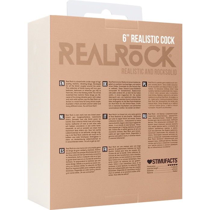 Телесный фаллоимитатор Realistic Cock 6 With Scrotum - 15 см - RealRock. Фотография 3.