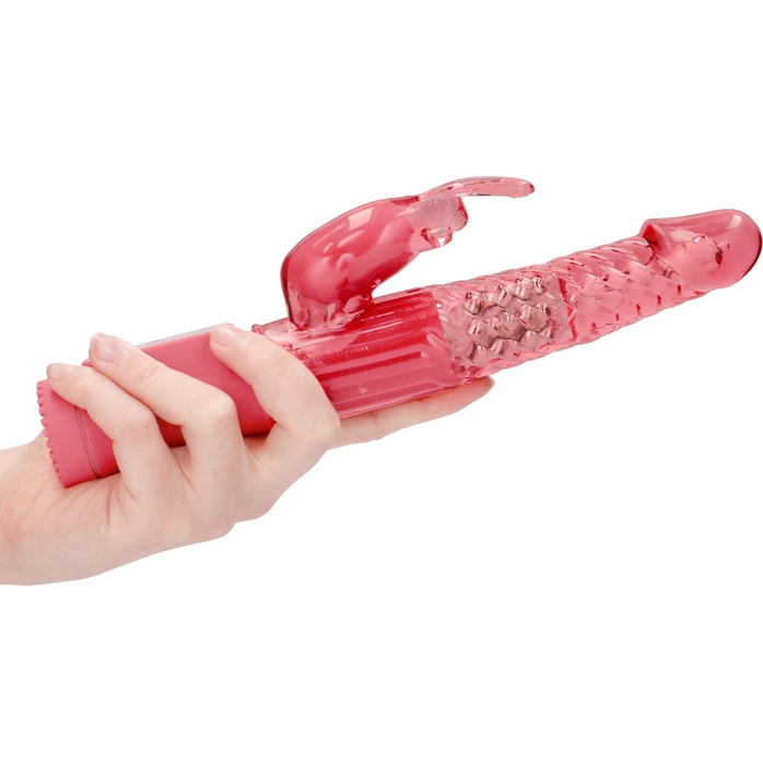 Розовый вибратор-кролик Rotating Rabbit - 23 см - Shots Toys. Фотография 4.
