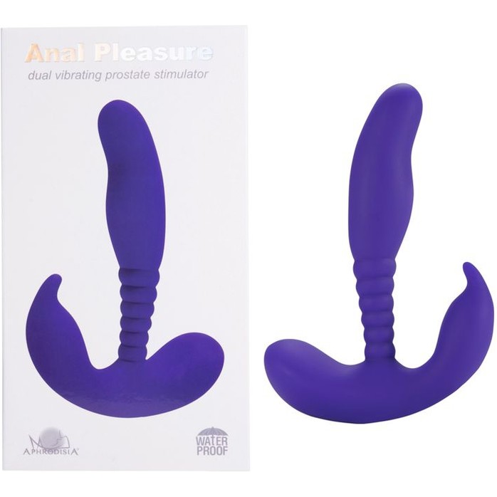 Фиолетовый стимулятор простаты Anal Pleasure Dual Vibrating Prostate Stimulator - 13,5 см. Фотография 3.