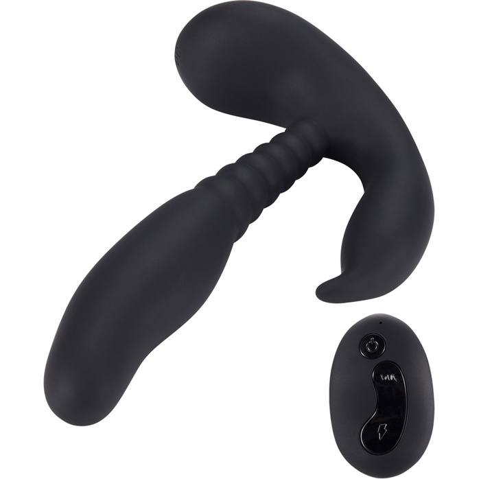 Черный стимулятор простаты Remote Control Anal Pleasure Vibrating Prostate Stimulator - 13,5 см. Фотография 2.