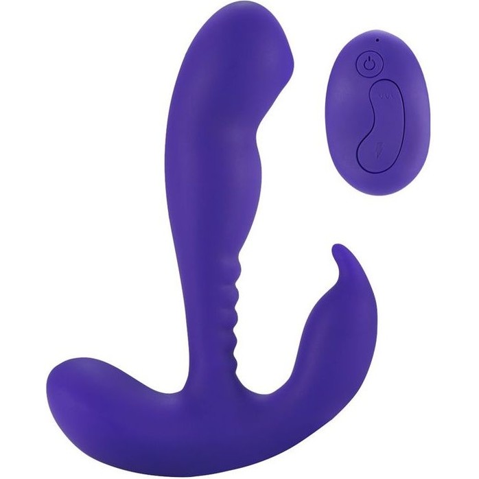 Фиолетовый стимулятор простаты Remote Control Prostate Stimulator with Rolling Ball - 13,3 см