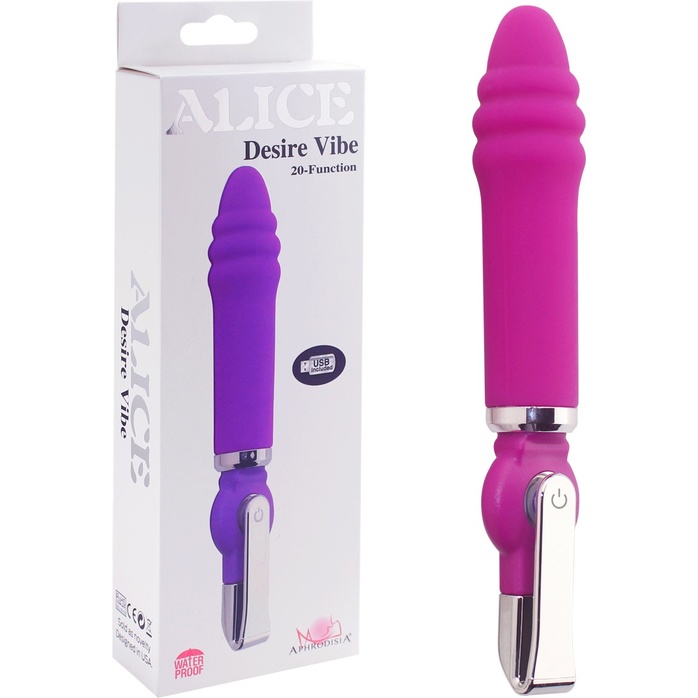 Розовый вибратор ALICE 20-Function Desire Vibe - 16 см. Фотография 5.