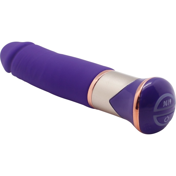 Фиолетовый перезаряжаемый вибратор ECSTASY Deluxe Greedy Dong - 19,5 см. Фотография 4.