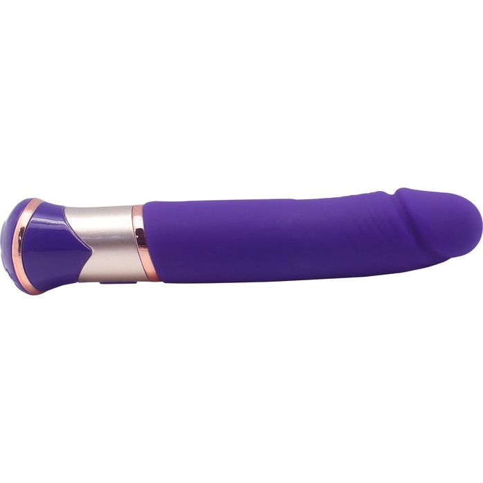Фиолетовый перезаряжаемый вибратор ECSTASY Deluxe Greedy Dong - 19,5 см. Фотография 5.