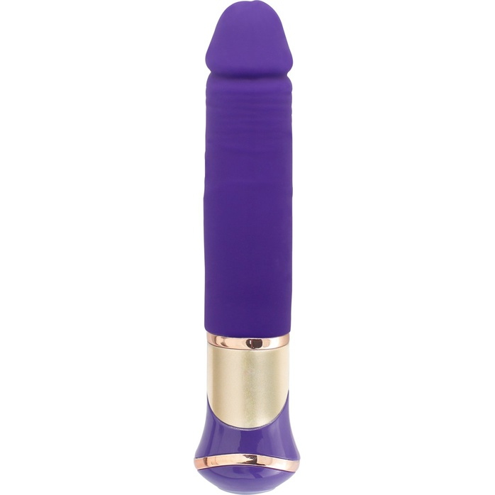 Фиолетовый перезаряжаемый вибратор ECSTASY Deluxe Greedy Dong - 19,5 см