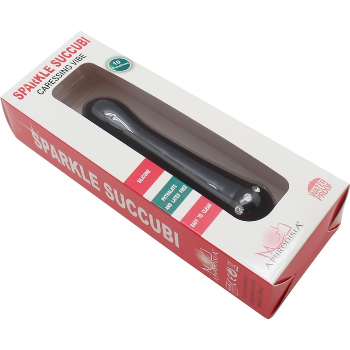 Черный вибратор SPARKLE SUCCUBI BLISS CARESSING VIBE - 14,2 см. Фотография 7.