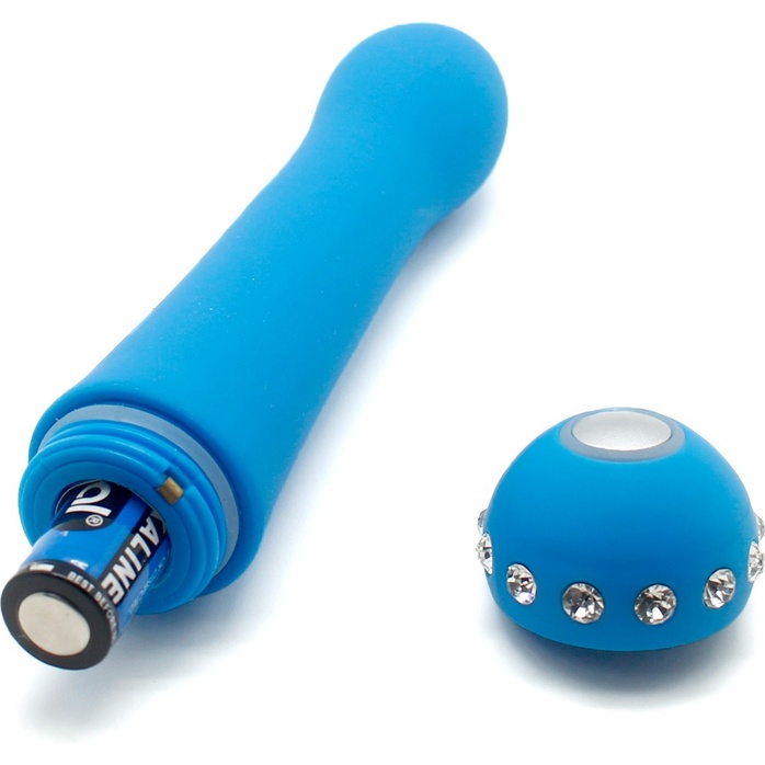 Голубой вибратор SPARKLE SUCCUBI BLISS CARESSING VIBE - 14,2 см. Фотография 5.