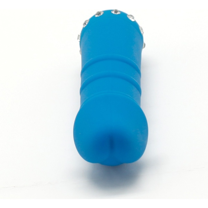 Голубой вибратор SPARKLE SUCCUBI VIBRATING DONG - 14,5 см. Фотография 6.