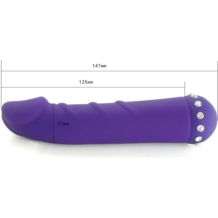 Фиолетовый вибратор SPARKLE SUCCUBI VIBRATING DONG - 14,5 см. Фотография 7.