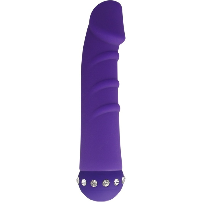 Фиолетовый вибратор SPARKLE SUCCUBI VIBRATING DONG - 14,5 см