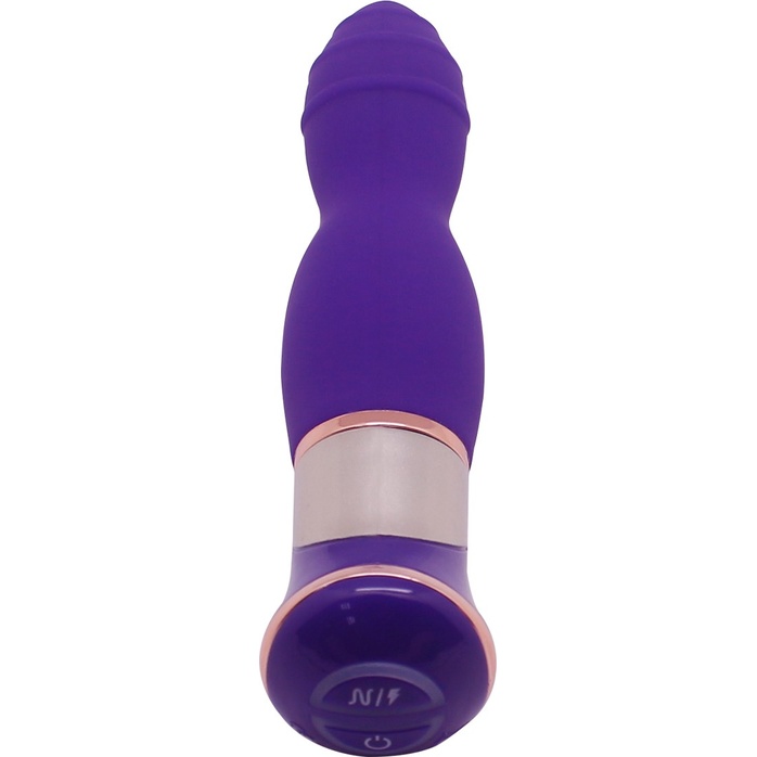 Фиолетовый вибратор с ротацией ECSTASY Deluxe Rippled Vibe - 20 см. Фотография 3.