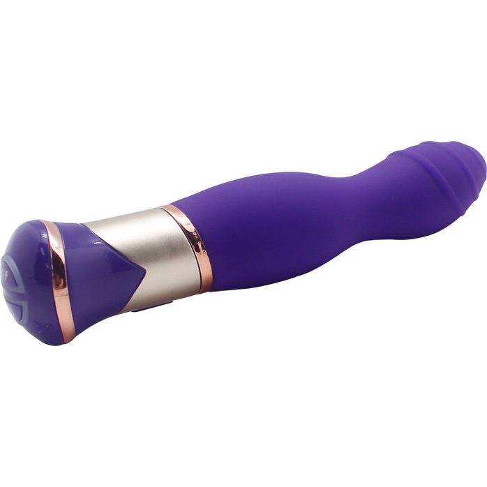Фиолетовый вибратор с ротацией ECSTASY Deluxe Rippled Vibe - 20 см. Фотография 5.