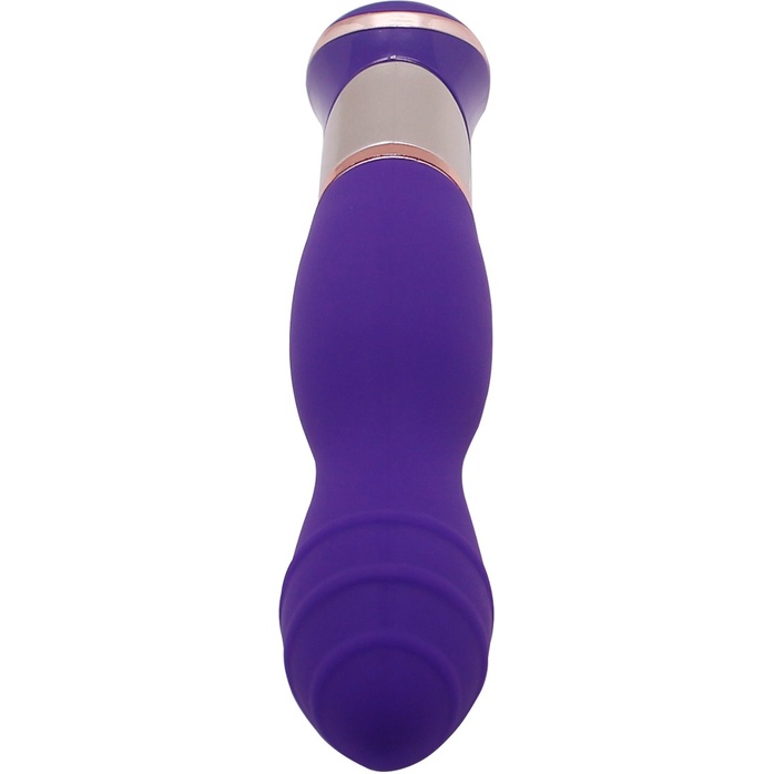 Фиолетовый вибратор с ротацией ECSTASY Deluxe Rippled Vibe - 20 см. Фотография 6.