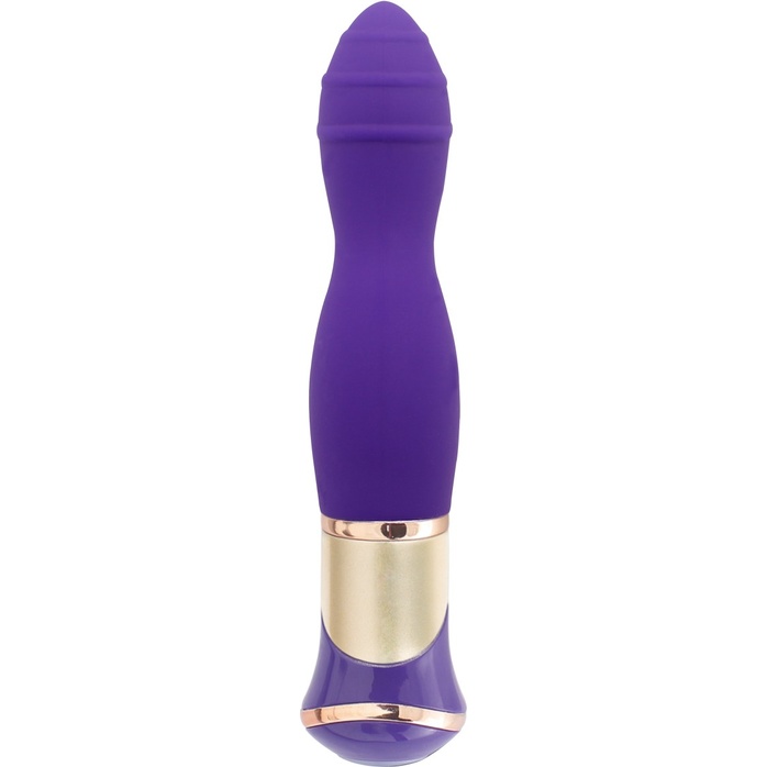 Фиолетовый вибратор с ротацией ECSTASY Deluxe Rippled Vibe - 20 см