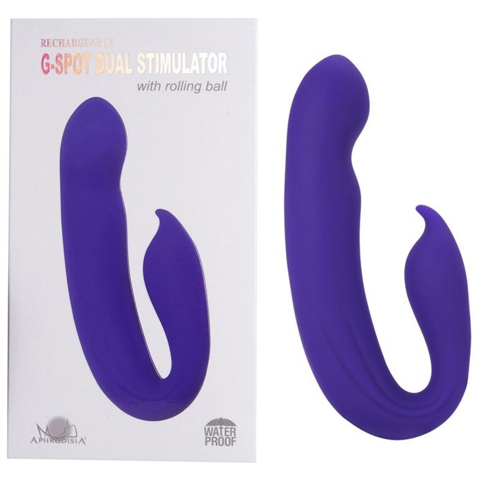 Фиолетовый вибратор G-Spot Dual Stimulator with Rolling Ball - 17,1 см. Фотография 3.
