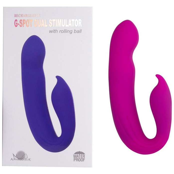 Розовый вибратор G-Spot Dual Stimulator with Rolling Ball - 17,1 см. Фотография 3.
