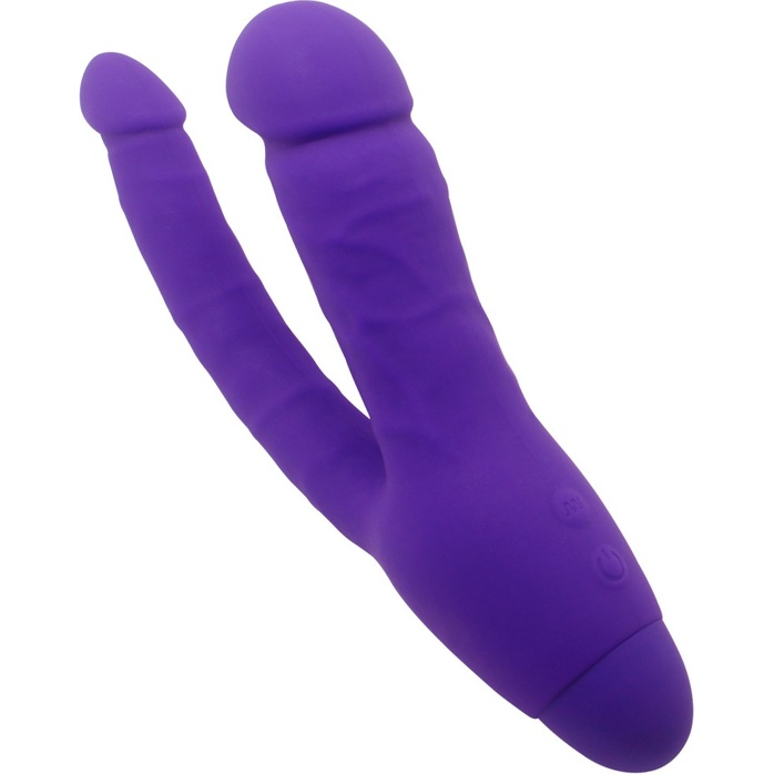 Фиолетовый двойной вибратор INDULGENCE Insatiable Desire - 21,5 см. Фотография 4.