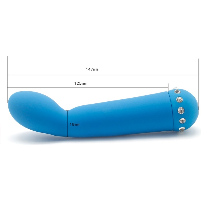 Голубой вибратор SPARKLE SUCCUBI BLISS G VIBE - 14,2 см. Фотография 2.