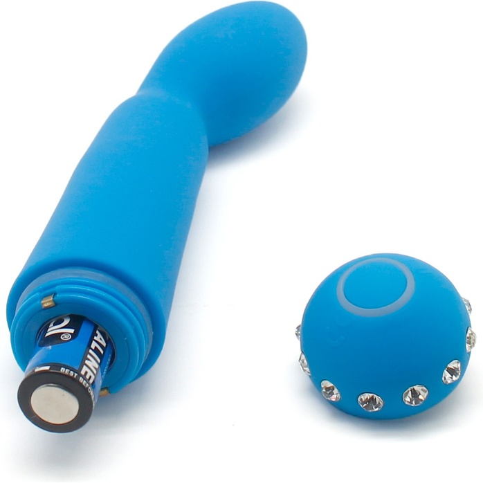 Голубой вибратор SPARKLE SUCCUBI BLISS G VIBE - 14,2 см. Фотография 8.