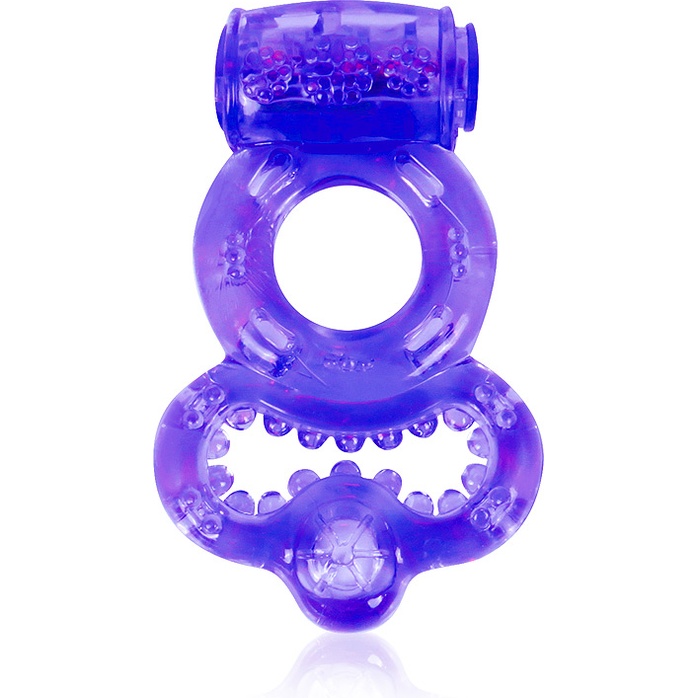 Фиолетовое эрекционное виброкольцо с шипами - EROWOMAN-EROMAN