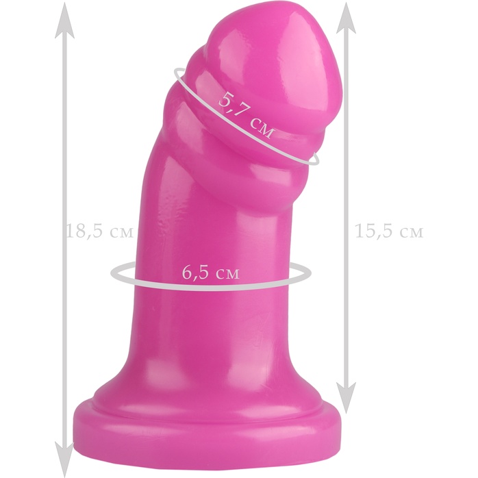 Розовая реалистичная анальная втулка с широким основанием - 18,5 см - 101Х-XX - Фистинг, гиганты. Фотография 5.