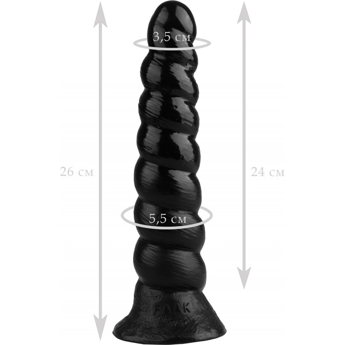 Черная винтообразная анальная втулка - 26 см - 101Х-XX - Фистинг, гиганты. Фотография 2.