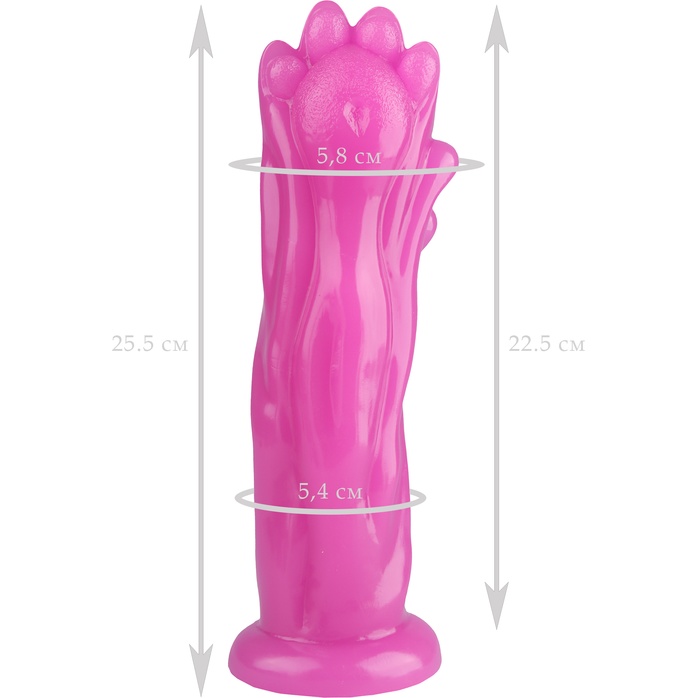 Розовая фантазийная анальная втулка-лапа - 25,5 см - 101Х-XX - Фистинг, гиганты. Фотография 5.