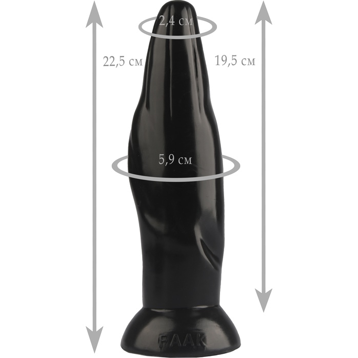 Черная фигурная анальная втулка - 22,5 см - 101Х-XX - Фистинг, гиганты. Фотография 5.