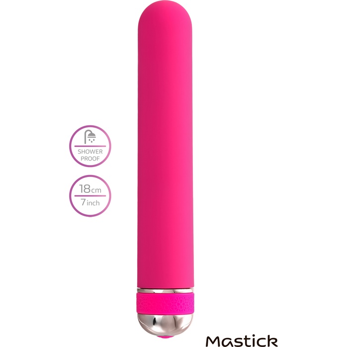 Розовый нереалистичный вибратор Mastick - 18 см. Фотография 5.