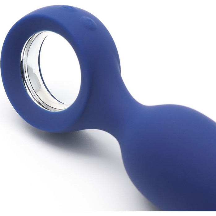 Синяя вибропробка с кольцом Kiss Toy - 12 см. Фотография 5.