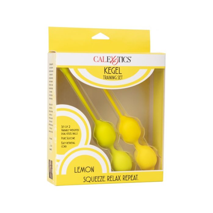 Набор вагинальных шариков-лимонов Kegel Training Set Lemon. Фотография 5.